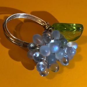 Handcrafted metal and acrylic ring - Y2K